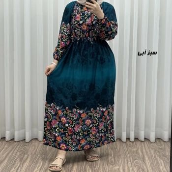 پیراهن ساحلی نخی زنانه فری سایز مدل حاشیه ترمه مناسب سایز 38 تا 50