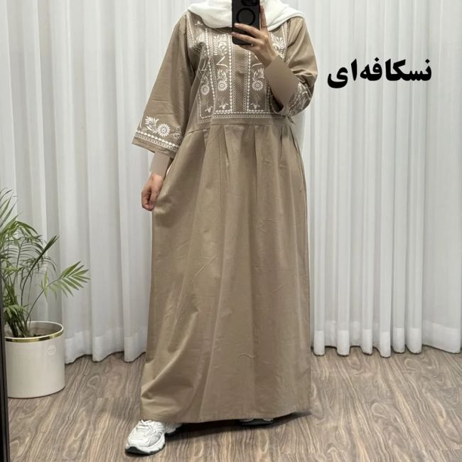 پیراهن لینن زامفورس فری سایز زنانه تا سایز 48 چهارفصل شیک و راحت بدون آبرفت و رنگ رفت کمربنددار