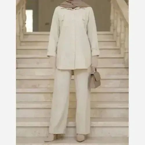 ست مانتو و شلوار زنانه مدل تارا جنس شانتون درجه یک