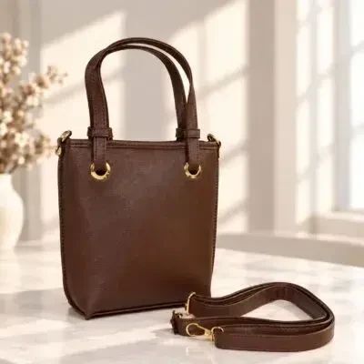 کیف دخترانه چرم مصنوعی روزمره و رسمی با بند بلند