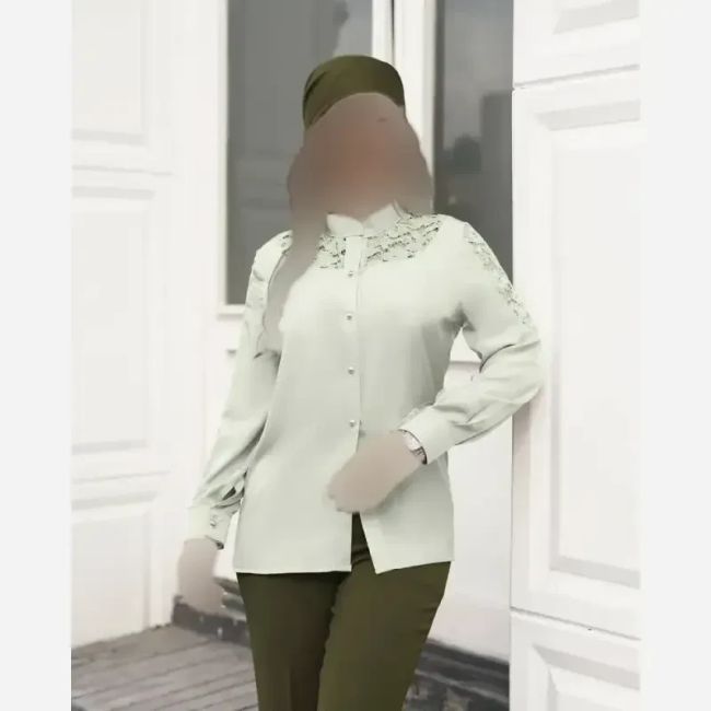 شومیز زنانه الیزه لیوسل خرجکار گیپور مدل لیوسا