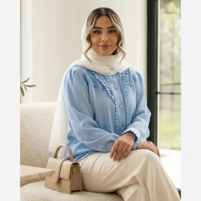 شومیز زنانه مدل حسنا جنس توکی کراش سایز بزرگ