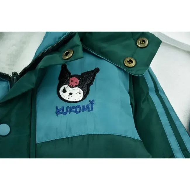 کاپشن دخترانه کرومی کیفدار یشمی داخل خز کلاه دار