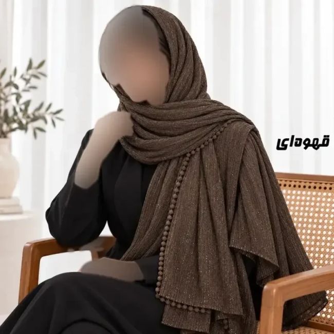 شال نخی برشکا ساده دور عدسی لمه قواره 170 در 45 سانت