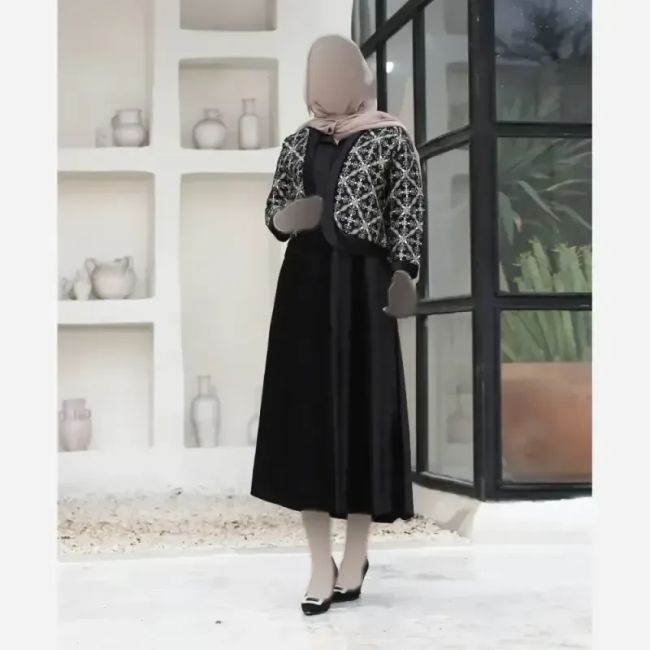 کت تک زنانه مخمل خرجکار هندی مدل نیلناز فری سایز