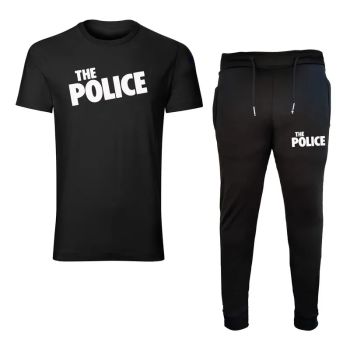 ست تیشرت و شلوار مردانه طرح Police کد 0062 جنس نخ آستین کوتاه
