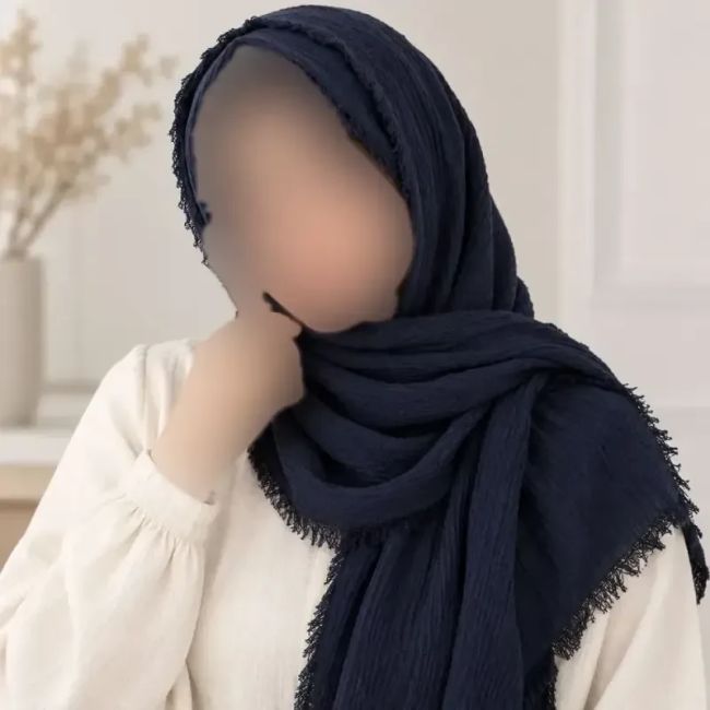 شال ساده دوردوز سوپر کنفی نخی قواره 185 در 60 سانت