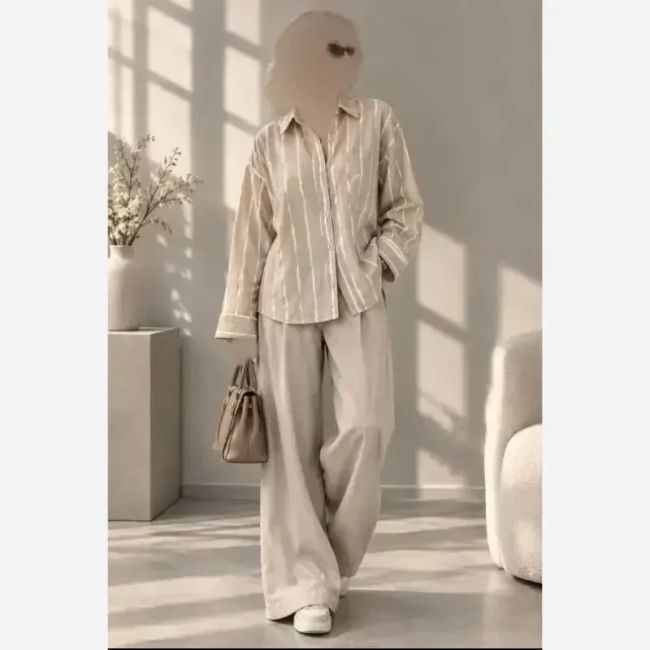 شومیز راه راه جنس بوگاتی قد 75