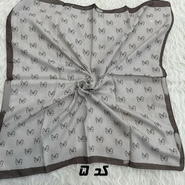 مینی اسکارف قهوهای نخ طرحبندی 65×65 سانتیمتر بدون آبرفت و رنگ رفت