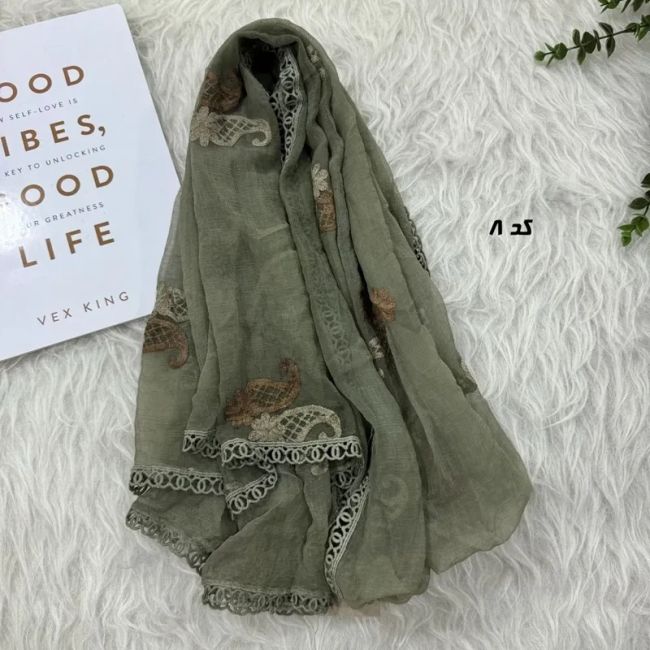 شال حریر مزونی قواره بزرگ ابعاد 190 در 80 سانتیمتر کد 1959