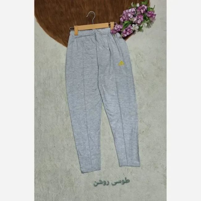 شلوار ورزشی و خانگی زنانه جنس گلکسی پنبه ملانژ فری سایز