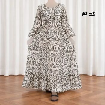 پیراهن ساحلی زنانه عروسکی هندی نخی فری سایز کمر کش دار کمربند دار