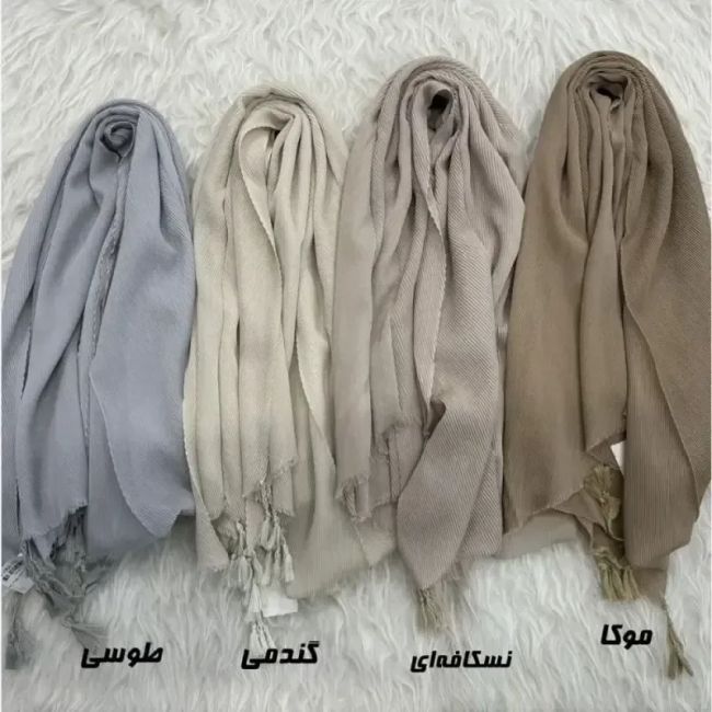 شال نخی برشکا طرح تیغ ماهی مناسب روزمره قواره 188 در 62 سانت
