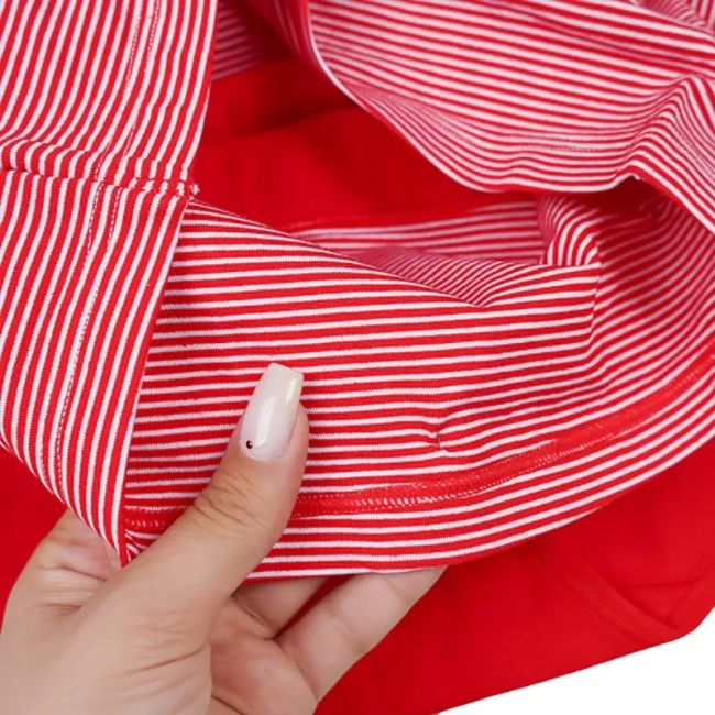 شورت گنی بلند اسلیپ زنانه جنس نخ و پنبه فری سایز راه راه