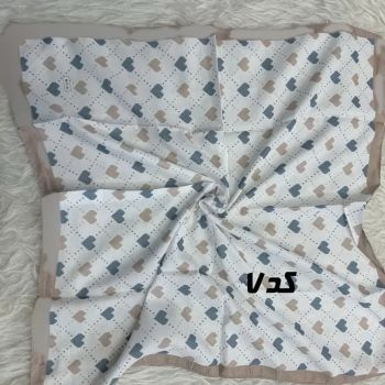 مینی اسکارف آبی نخ طرحبندی قواره 65×65 مناسب استفاده روزمره