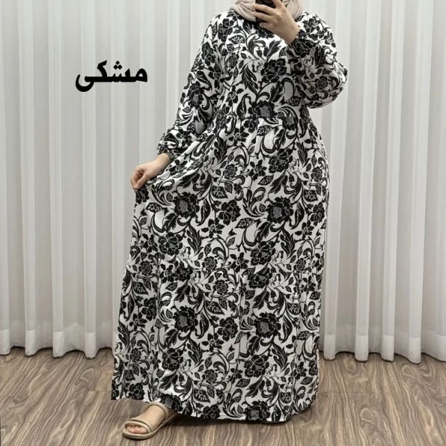 پیراهن فلور بوگاتی مدل ایوبی فری سایز زنانه تا سایز 46 چهارفصل شیک و راحت با کمربند سایه نمیاندازد