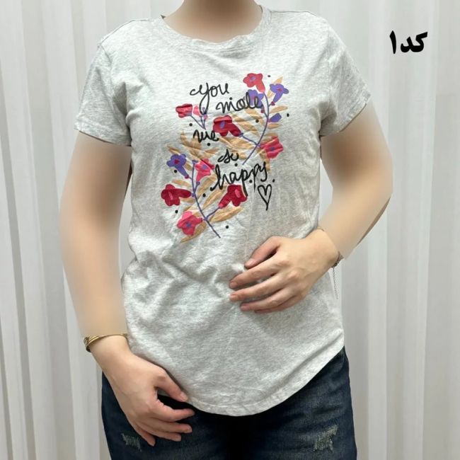 تیشرت نخ پنبه زنانه چهارفصل کد 1193 وارداتی تنخور راحت سایز بزرگ