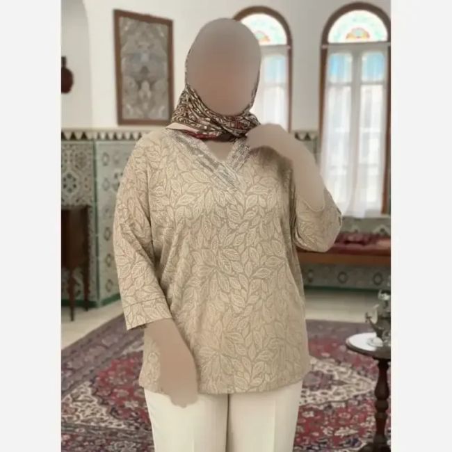 شومیز نگین دار کیمانو مدل تابان ژاکارد ویسکوز سایز بزرگ