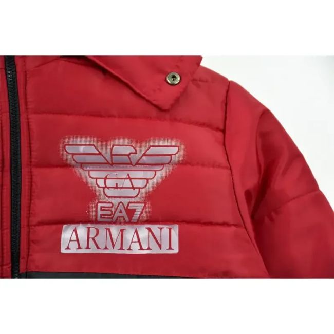 کاپشن پسرانه ARMANY آلبالویی آستر خز کلاه دار