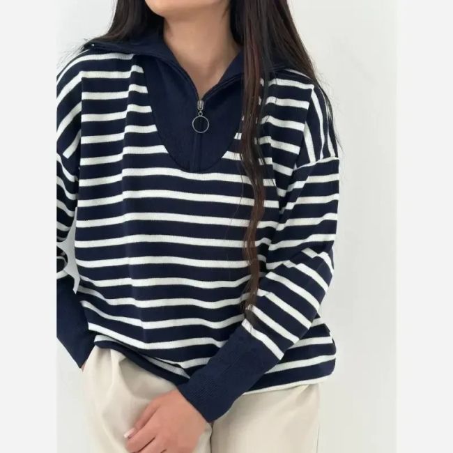 بافت زیپی راه راه آکریلیک فری سایز