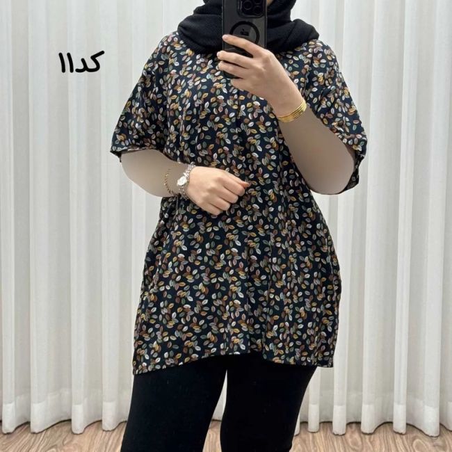 تیشرت نخی فری سایز زنانه مصی کد 1394 تن خور راحت چهارفصل