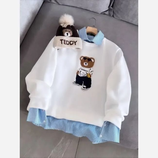 شلوار دورس تدی فری سایز گلدوزی شده داخل کرک درجه یک