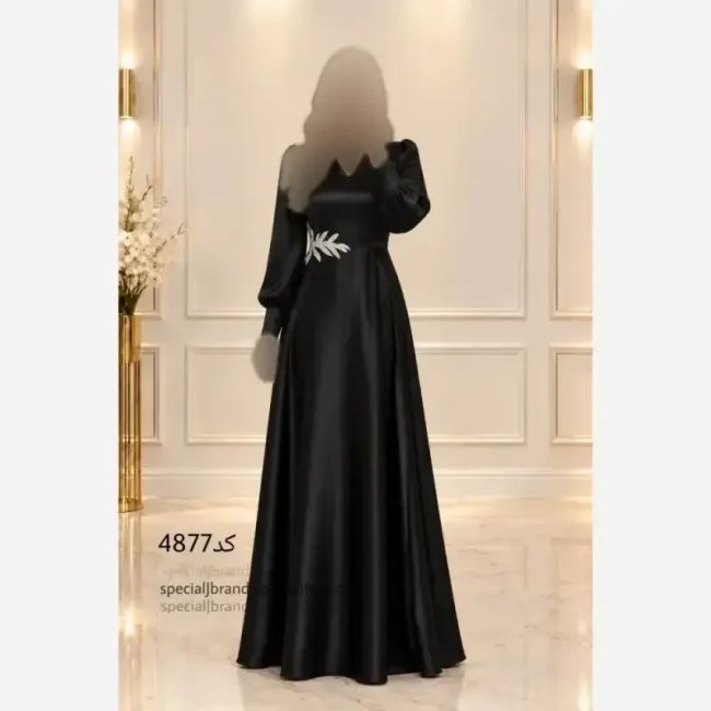 ماکسی مجلسی زنانه حدیث پولکی جنس ساتن کش