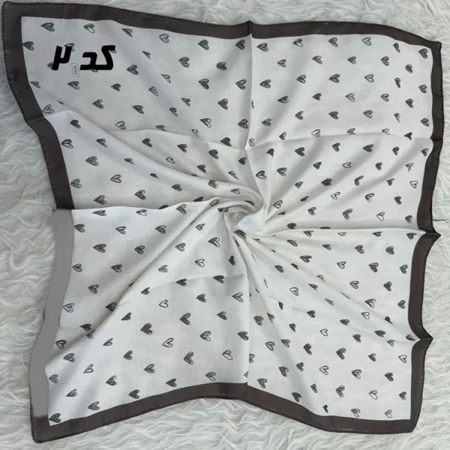 مینی اسکارف قهوهای نخ طرحبندی 65×65 سانتیمتر بدون آبرفت و رنگ رفت
