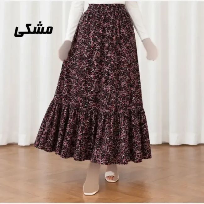 دامن زنانه نخی پارچه خارجی فری سایز مناسب تا سایز 52