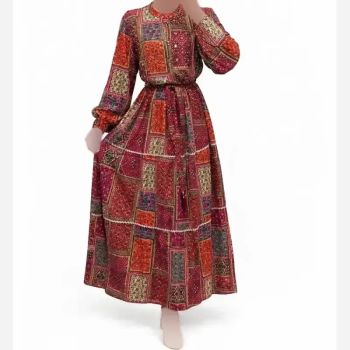 کرتی هندی ملیله دوزی نخ وارداتی قد 140 سایز 40 تا 50