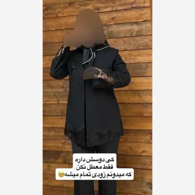 کت مزونی زنانه دانتل رز جنس کرپ سان مشکی