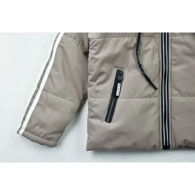 کاپشن پسرانه ADIDAS شمعی رنگ خاکی مناسب پاییز و زمستان