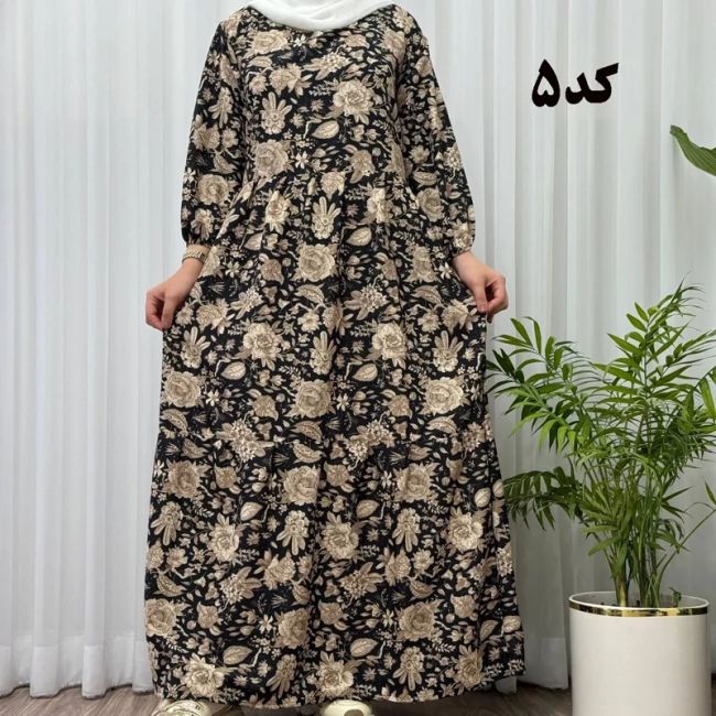 پیراهن ساحلی زنانه بوگاتی مدل دنیا فری سایز تا سایز 50 جنس فلور بوگاتی کمربنددار بدون بدن نما