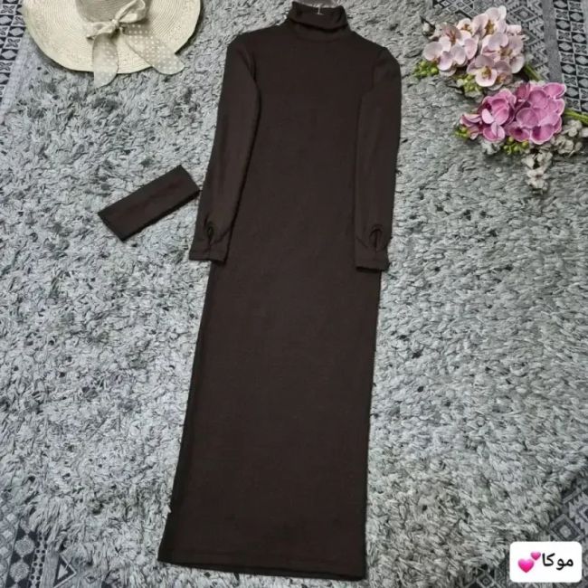 ماکسی یقه اسکی و هدبند آستین فینگردار جنس فانریپ کشی سایز 38 تا 48