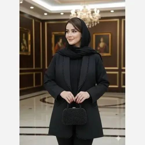 مانتو زنانه کتی مزونی مدل آبان کرپ مازراتی خرجکار کریستالی