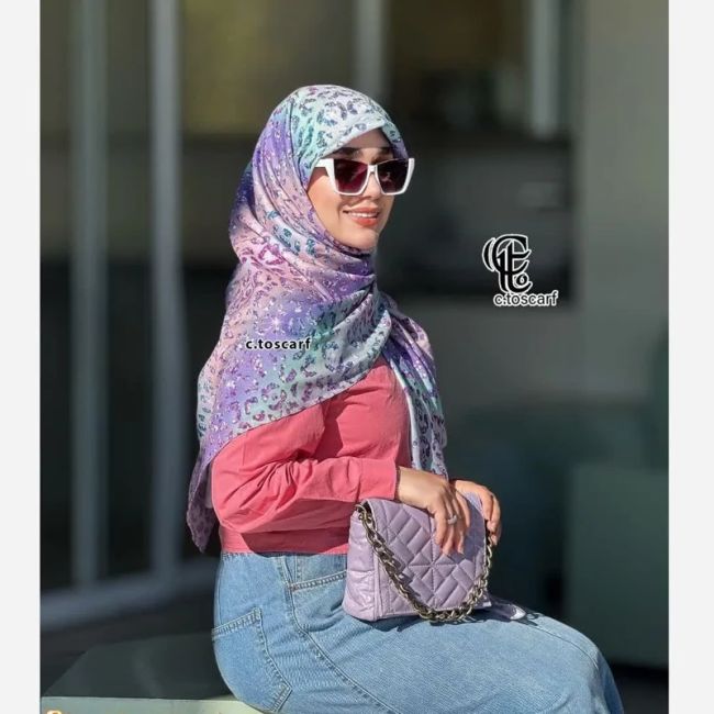 روسری نخی قواره 140 طرح آنجل