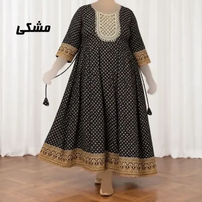 پیراهن ساحلی زنانه نخی مدل کورتای فری سایز مناسب تا 54