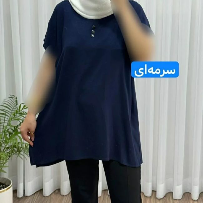تاپ زنانه نخی شسته شده فری سایز مناسب تا سایز 50 چهارفصل تنخور آزاد و راحت