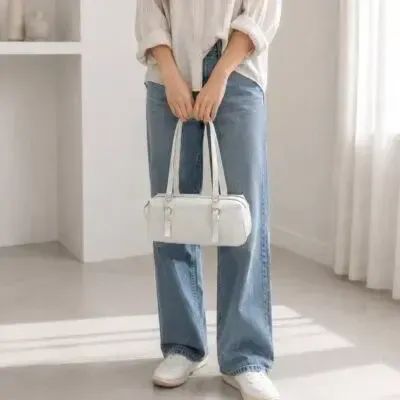 کیف زنانه روزمره چرم مصنوعی با آستر ساتن و جیب بیرونی