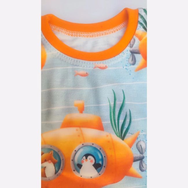 بلوز و شلوار راحتی بچگانه طرح زیردریایی سایز 35 و 40