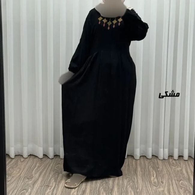 پیراهن ساحلی نخی گلدوزی شده مدل میلان فری سایز مناسب تا 46 با کمربند