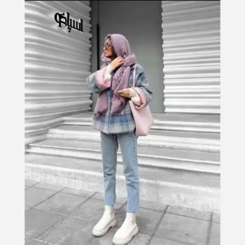 پالتو چهار دکمه ژورنالی ضخیم و گرم جنس روناک بیسکویتی شانل استرکشی شده