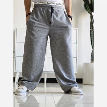 جاگر کلوین کلین اسلش ملانژ دمپا گت دار مناسب آقا و خانم سایز XXL و XXXL طوسی مشکی برفی