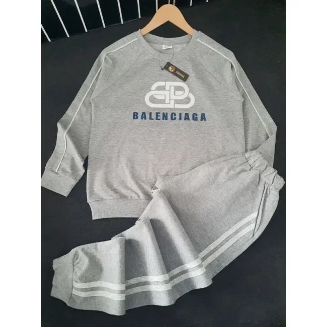 ست بلوز و شلوار اسپرت نوجوانی دورس پنبه ملانژ سایز 9 تا 18 سال
