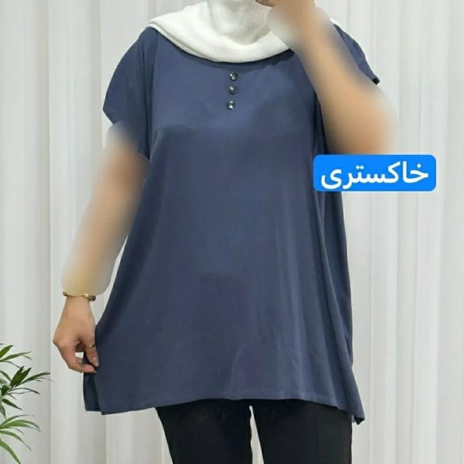 تاپ زنانه نخی شسته شده فری سایز مناسب تا سایز 50 چهارفصل تنخور آزاد و راحت