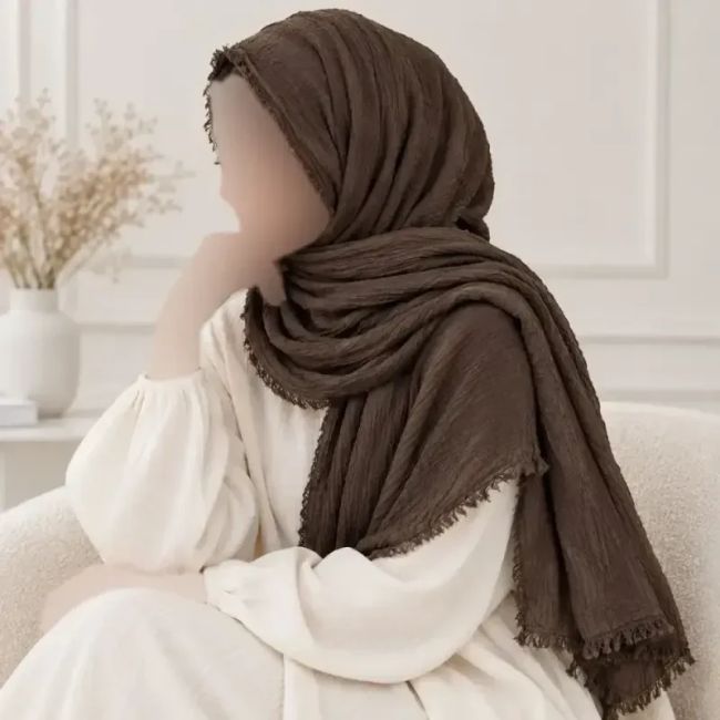 شال نخی وارداتی کنفی دورریش قواره 190 در 75 سانت