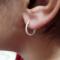 گوشواره نقره حلقه ای طرح عاج سایز مدیوم زنانه نقره ای