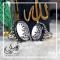 ست انگشتر مردانه آلیاژ نقره روس با سنگ عقیق مشکی خطی