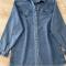 مانتو جین زنانه بغل دکمه رنگ آبی فری سایز
