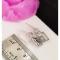 گوشواره نقره آویز زنانه عیار 925 با روکش طلا سفید و قفل قلابی